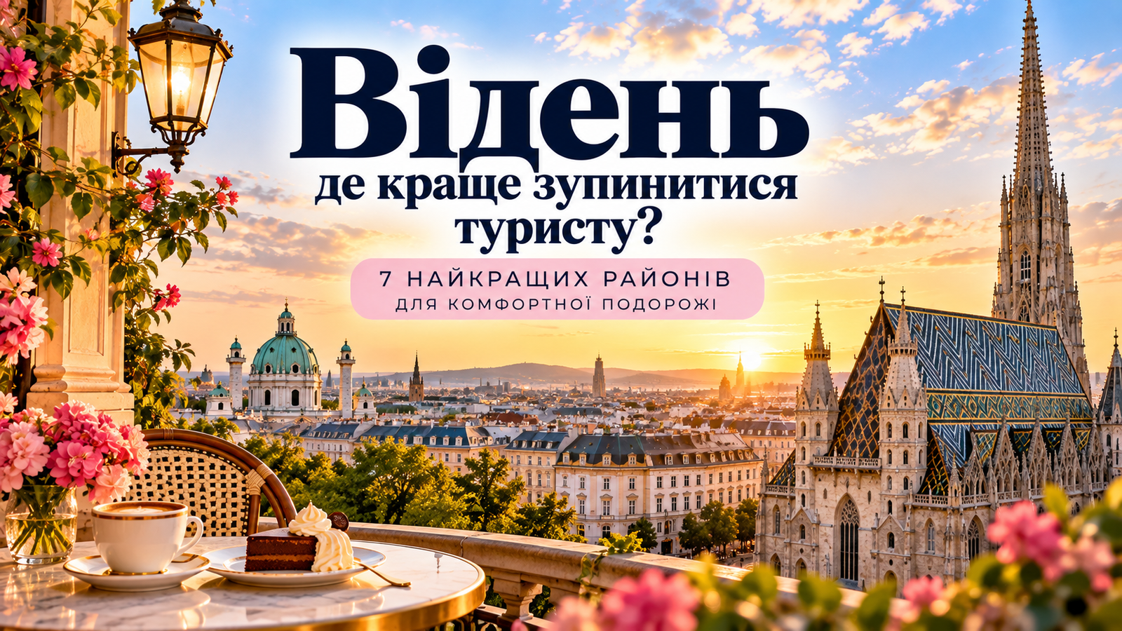 Відень — де краще зупинитися туристу: собор Святого Стефана, історичний центр міста та вечірня панорама
