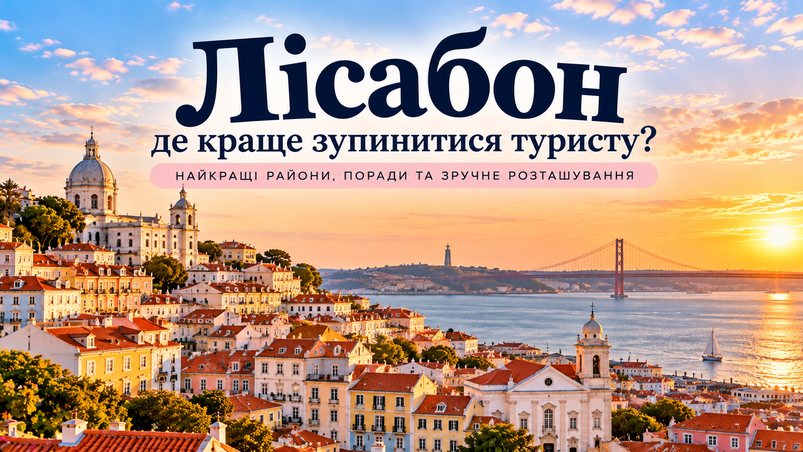 Лісабон — де краще зупинитися туристу: панорама історичних кварталів, річки Тежу та мосту
